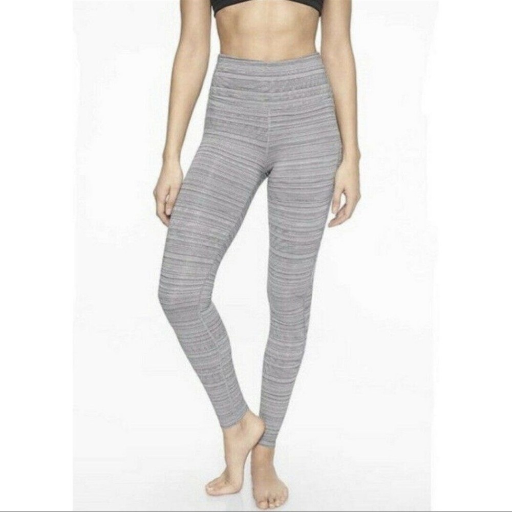 Athleta Gray Striped Leggings